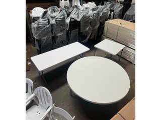 Wholesale HDPE 6ft round rectangular plastic folding table Whatsapp: +63-956-394-3169